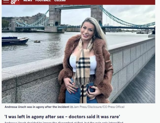 CENA VIRAL: Andressa Urach vira destaque em tabloide britânico após incidente com DIU; cena bate recorde de acessos em plataforma adulta