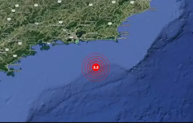 Terremoto de 3,3 graus atinge a costa fluminense