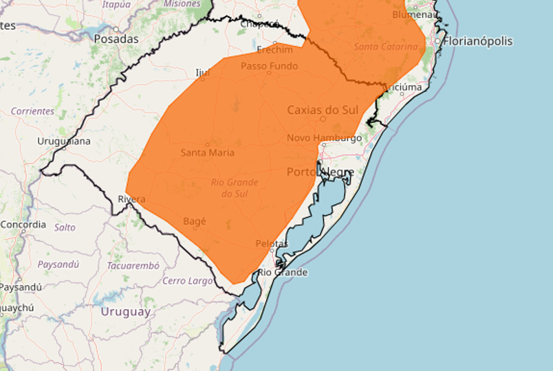 Inmet emite aviso laranja para queda acentuada das temperaturas neste sábado (22)